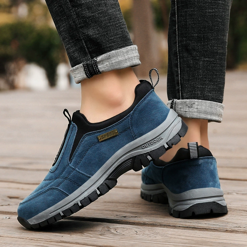 Worn outdoors, blue