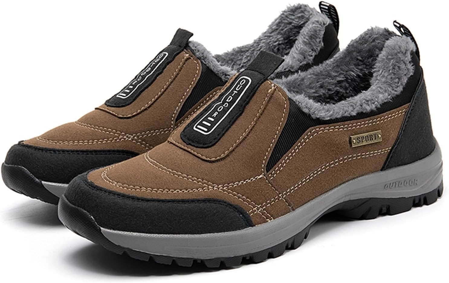 Fleece-lined interior of the walking shoe
